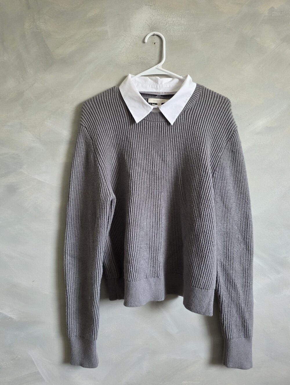 Favorite Daughter The Katie Sweater Gray White Sz L